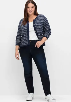 Kurze Strickjacke im Strukturstrick, mit Effektgarn<sheego Online