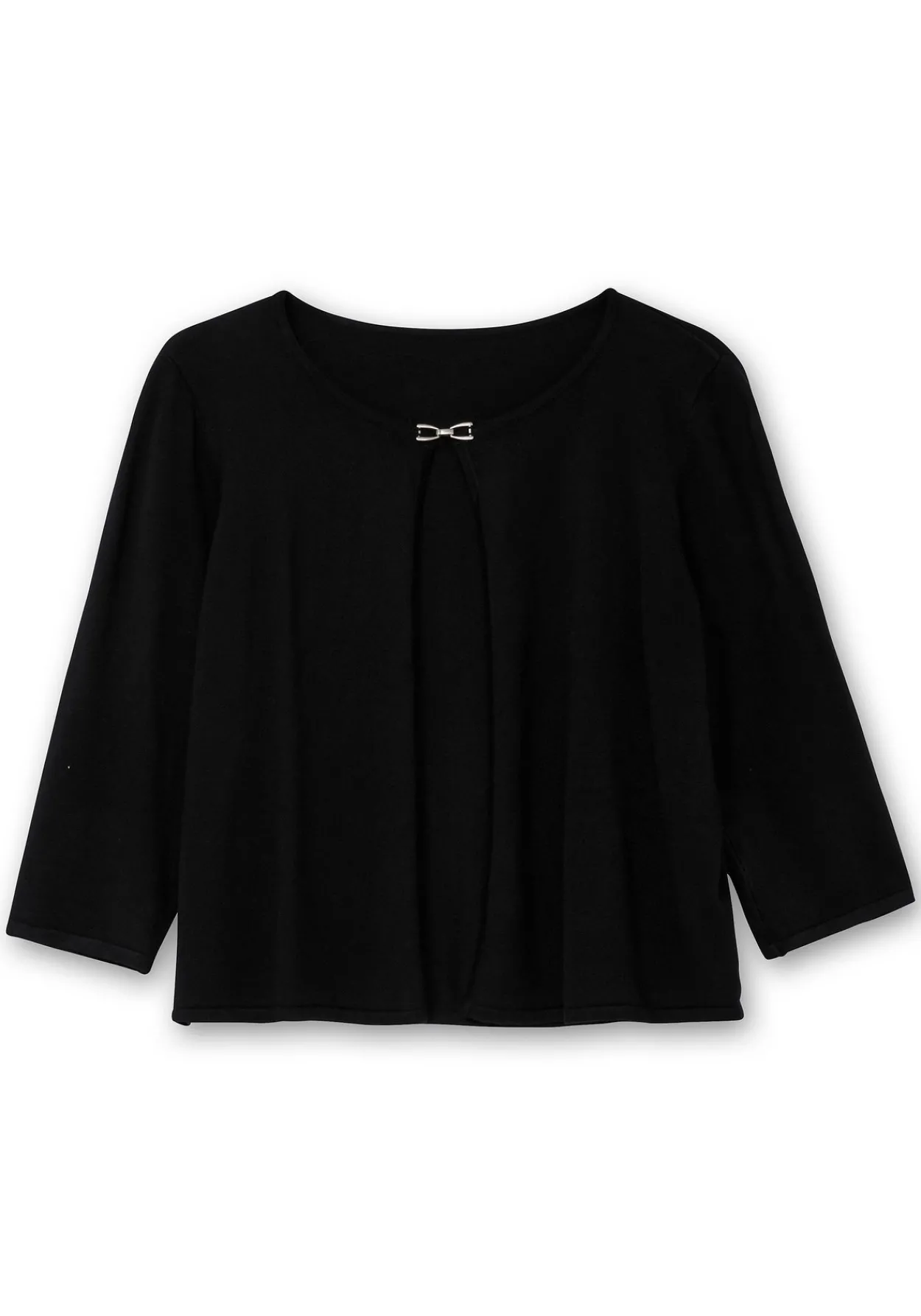 Kurze Strickjacke mit Zierspange am Ausschnitt<sheego Hot