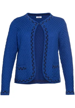 Kurze Trachten-Strickjacke mit Zierborte<sheego Best