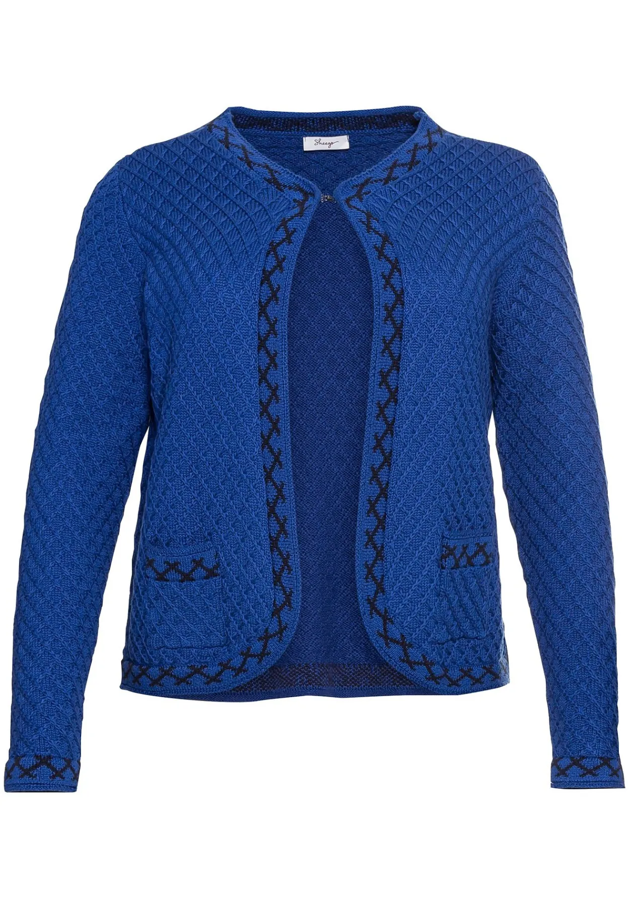 Kurze Trachten-Strickjacke mit Zierborte<sheego Best