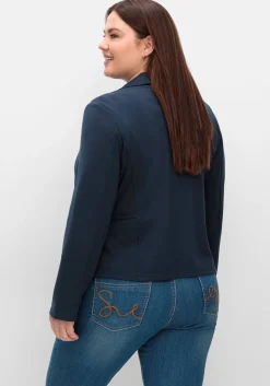 Kurzer Sweatblazer mit Reverskragen und Zierknöpfen<sheego Fashion