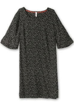 Kurzes Kleid mit 3/4-Arm und Pünktchendruck<sheego Outlet
