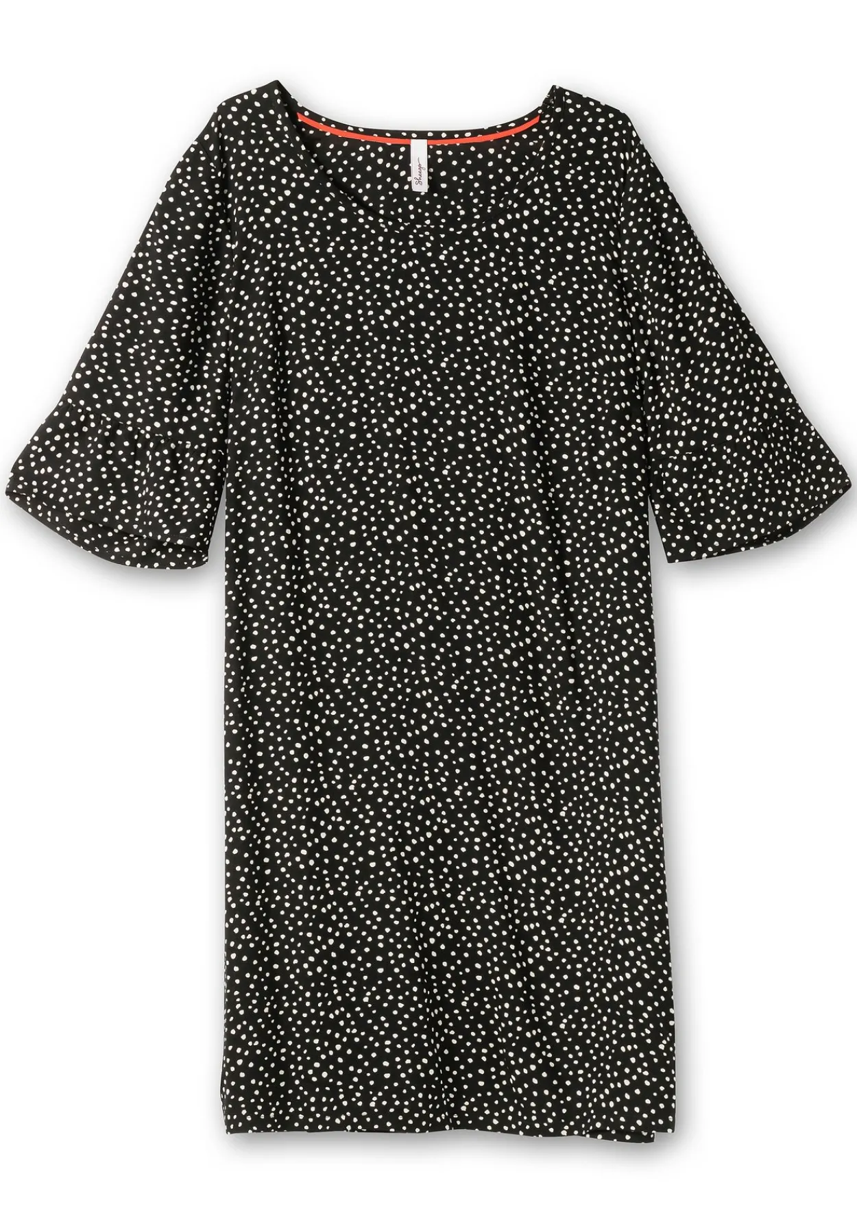 Kurzes Kleid mit 3/4-Arm und Pünktchendruck<sheego Outlet