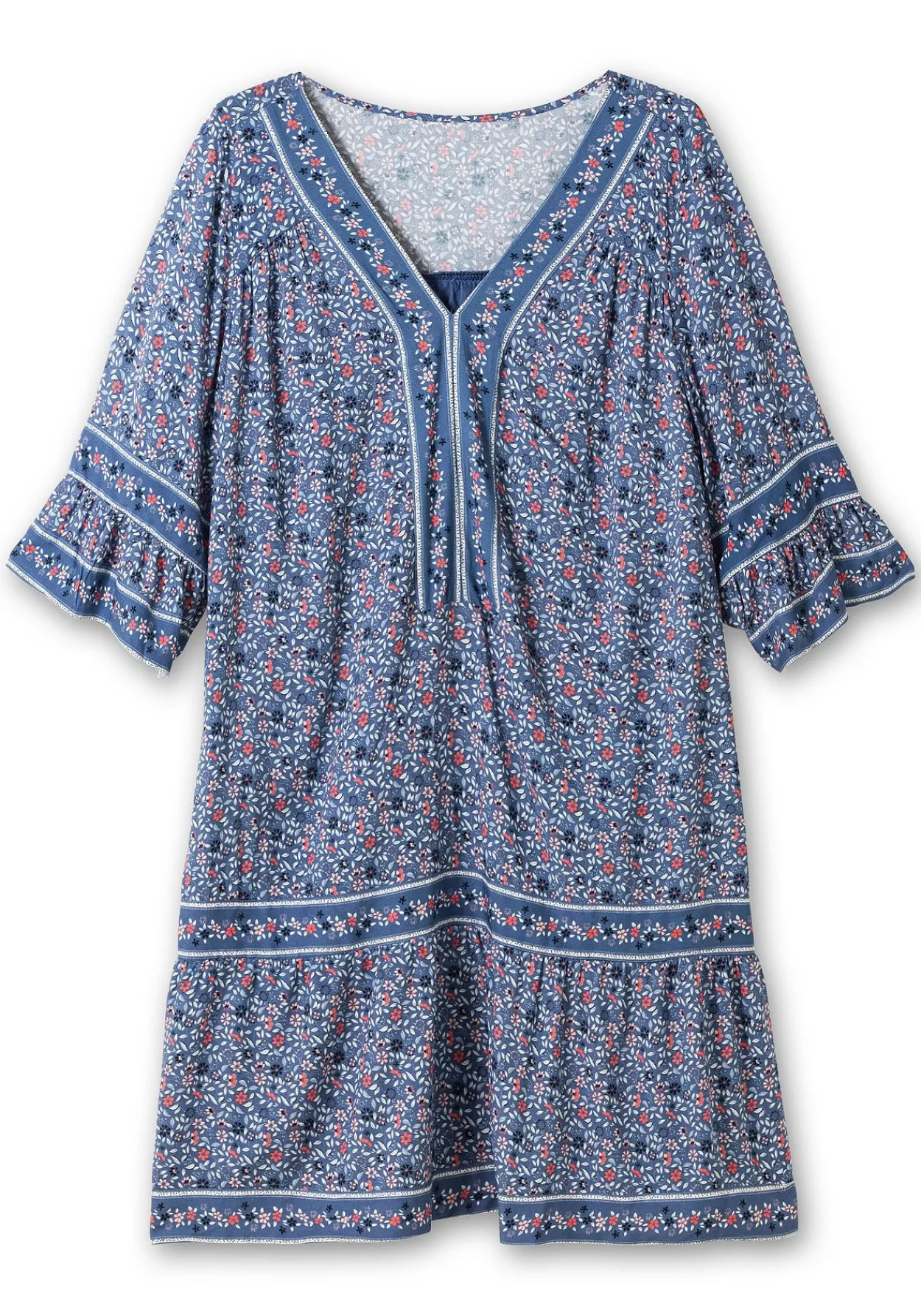 Kurzes Tunikakleid mit Zierband-Details<sheego Discount