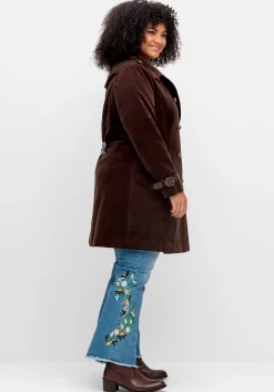 Kurzmantel in Samtoptik, mit 2-reihiger Knopfleiste<sheego by Joe Browns Clearance