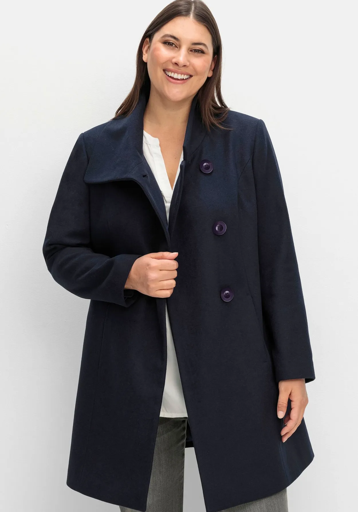 Kurzmantel mit asymmetrischem Kragen<sheego Clearance