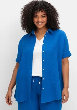 Kurzärmlige Hemdbluse aus Musselin<sheego Best