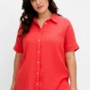 Kurzärmlige Hemdbluse aus Musselin<sheego Discount