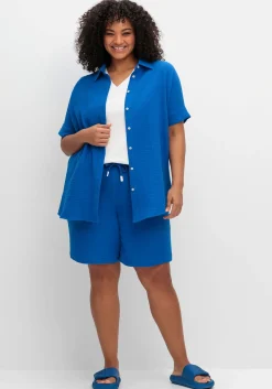 Kurzärmlige Hemdbluse aus Musselin<sheego Best