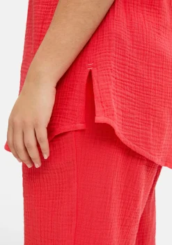 Kurzärmlige Hemdbluse aus Musselin<sheego Discount