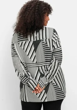 Langarmbluse im Mustermix mit Hemdkragen<sheego Fashion