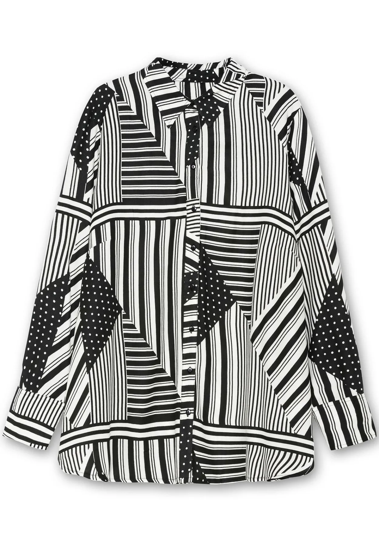 Langarmbluse im Mustermix mit Hemdkragen<sheego Fashion