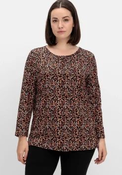 Langarmshirt aus Jersey mit Minimalprint<sheego Discount