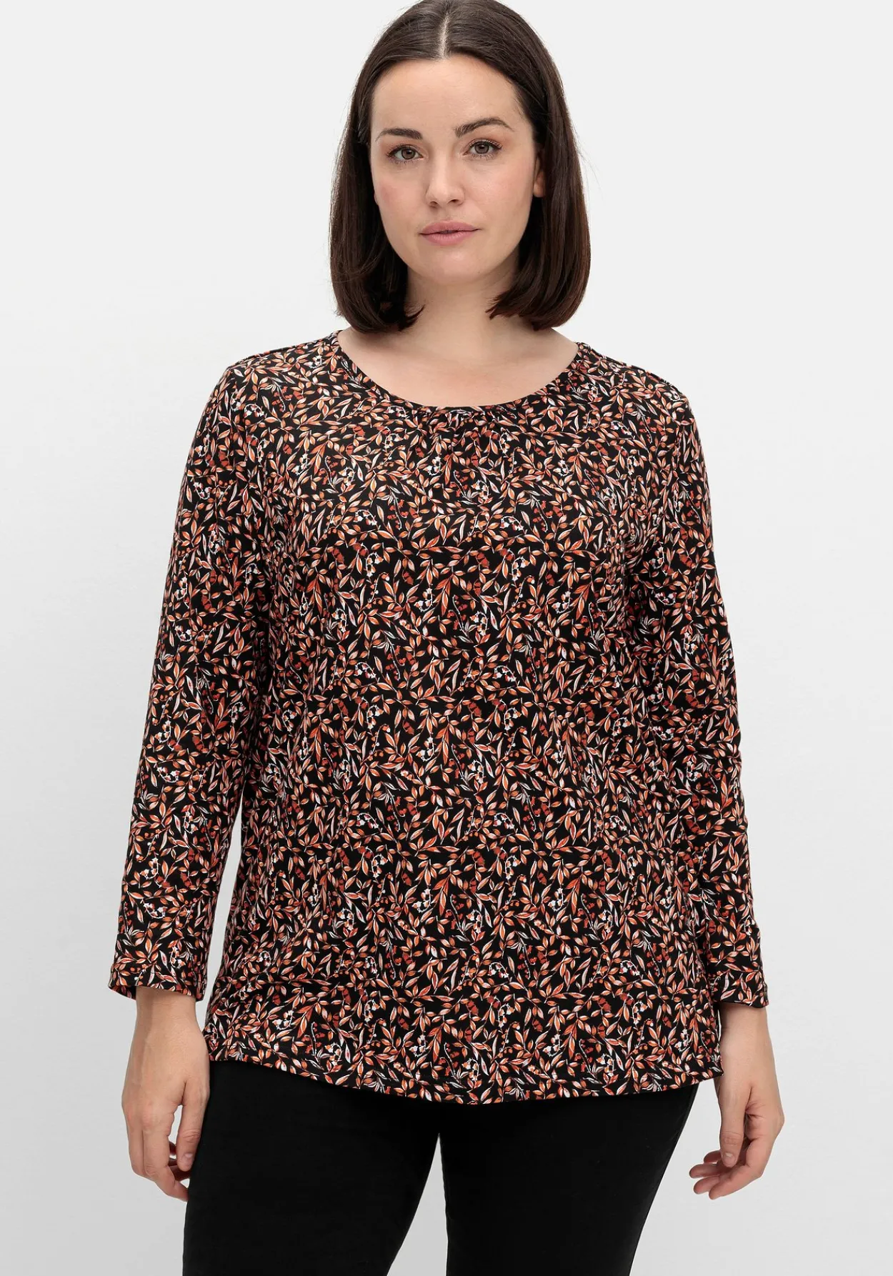 Langarmshirt aus Jersey mit Minimalprint<sheego Discount