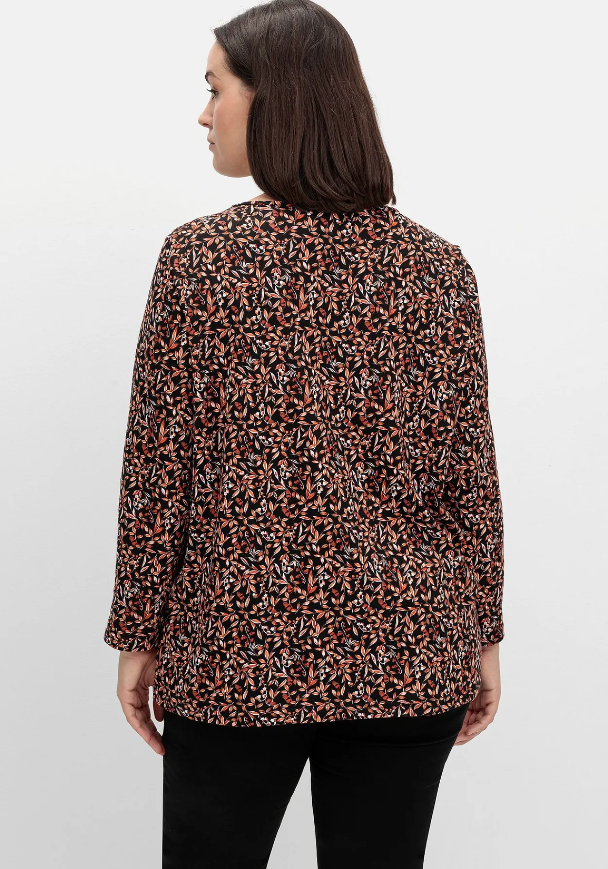 Langarmshirt aus Jersey mit Minimalprint<sheego Discount