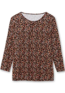 Langarmshirt aus Jersey mit Minimalprint<sheego Discount
