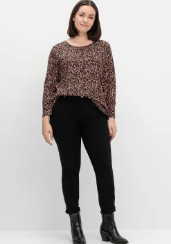 Langarmshirt aus Jersey mit Minimalprint<sheego Discount