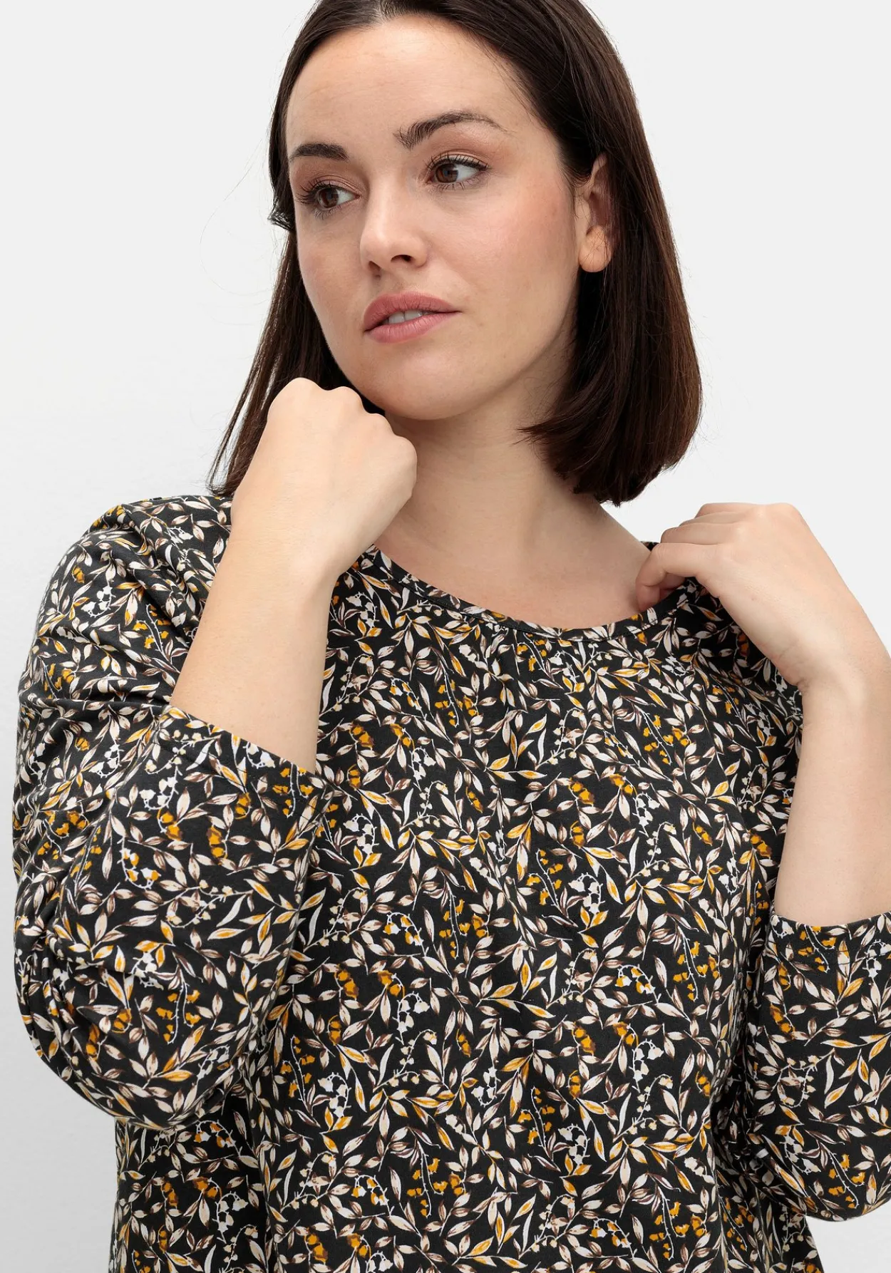 Langarmshirt aus Jersey mit Minimalprint<sheego Outlet
