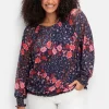 Langarmshirt aus Mesh mit Blumendruck<sheego by Joe Browns Hot