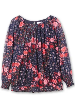 Langarmshirt aus Mesh mit Blumendruck<sheego by Joe Browns Hot