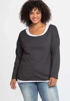 Langarmshirt im Layeringlook, mit Rollkanten<sheego by Joe Browns Discount