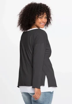 Langarmshirt im Layeringlook, mit Rollkanten<sheego by Joe Browns Discount