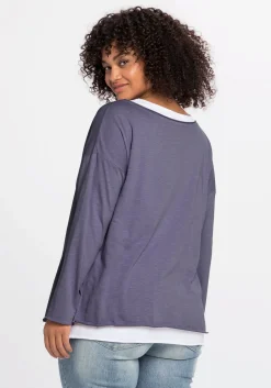 Langarmshirt im Layeringlook, mit Rollkanten<sheego by Joe Browns Discount