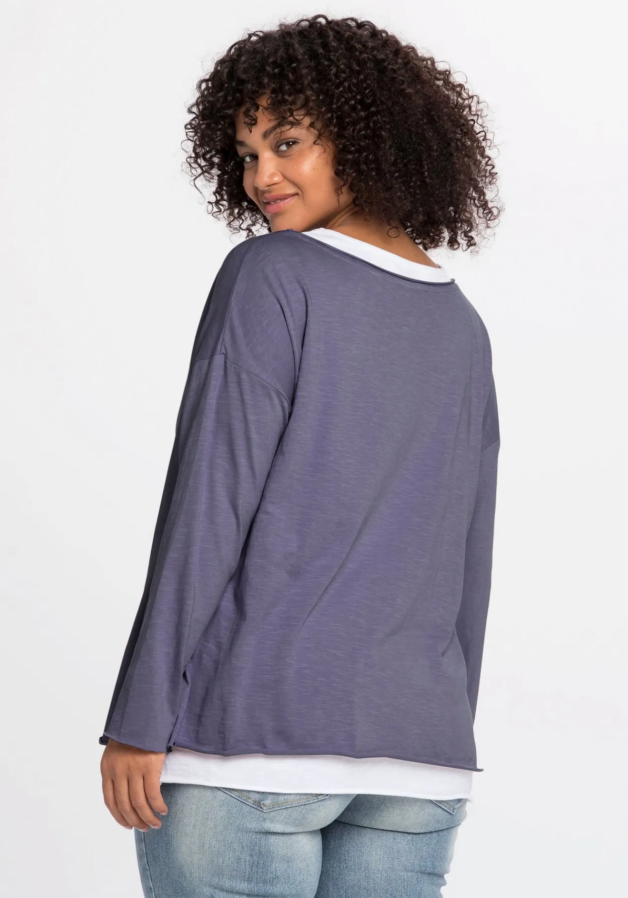 Langarmshirt im Layeringlook, mit Rollkanten<sheego by Joe Browns Discount