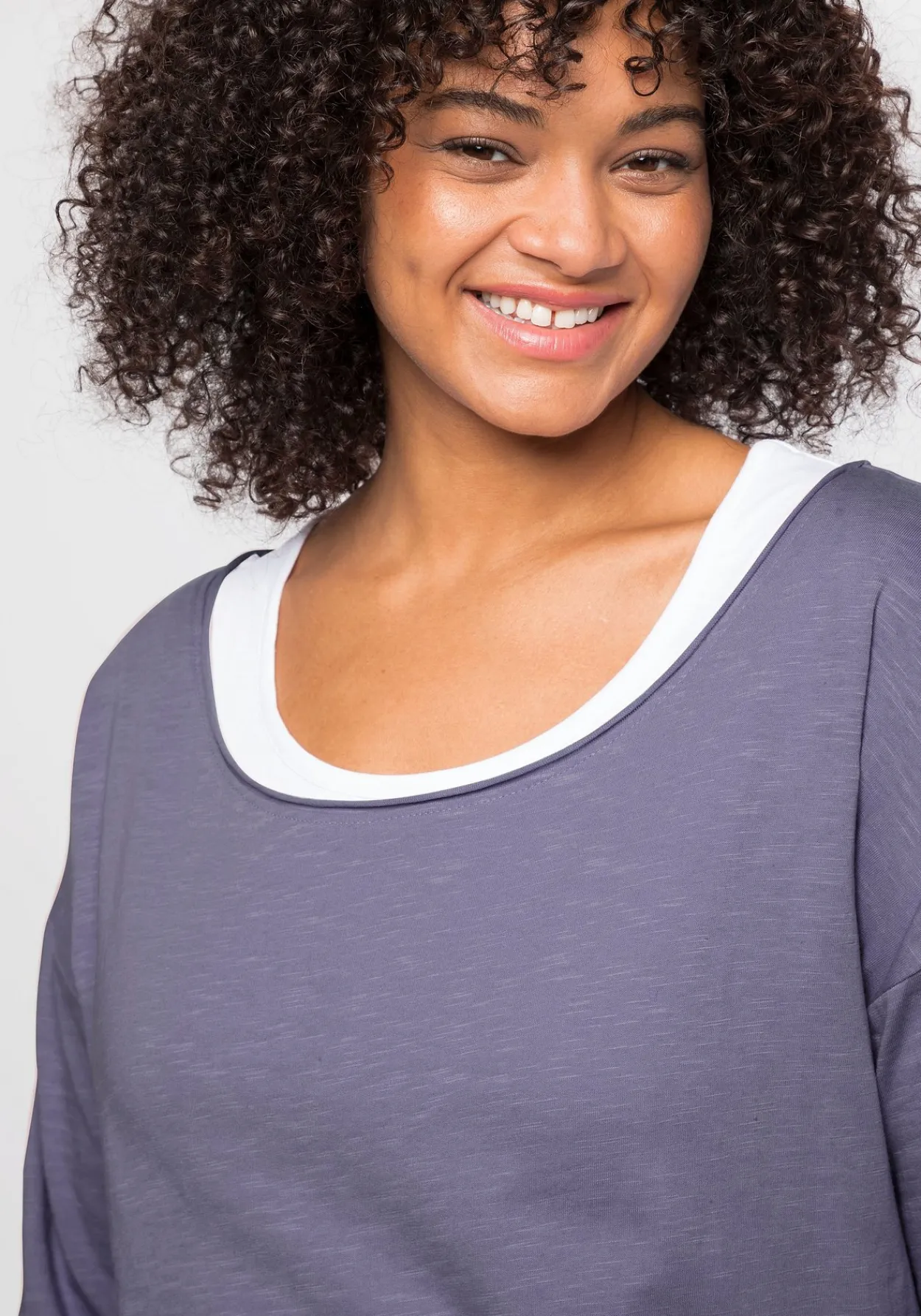 Langarmshirt im Layeringlook, mit Rollkanten<sheego by Joe Browns Discount