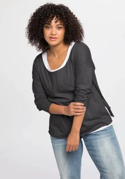 Langarmshirt im Layeringlook, mit Rollkanten<sheego by Joe Browns Discount