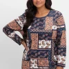 Langarmshirt im Patchwork-Mustermix<sheego Online