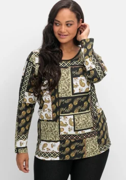 Langarmshirt im Patchwork-Mustermix<sheego Fashion