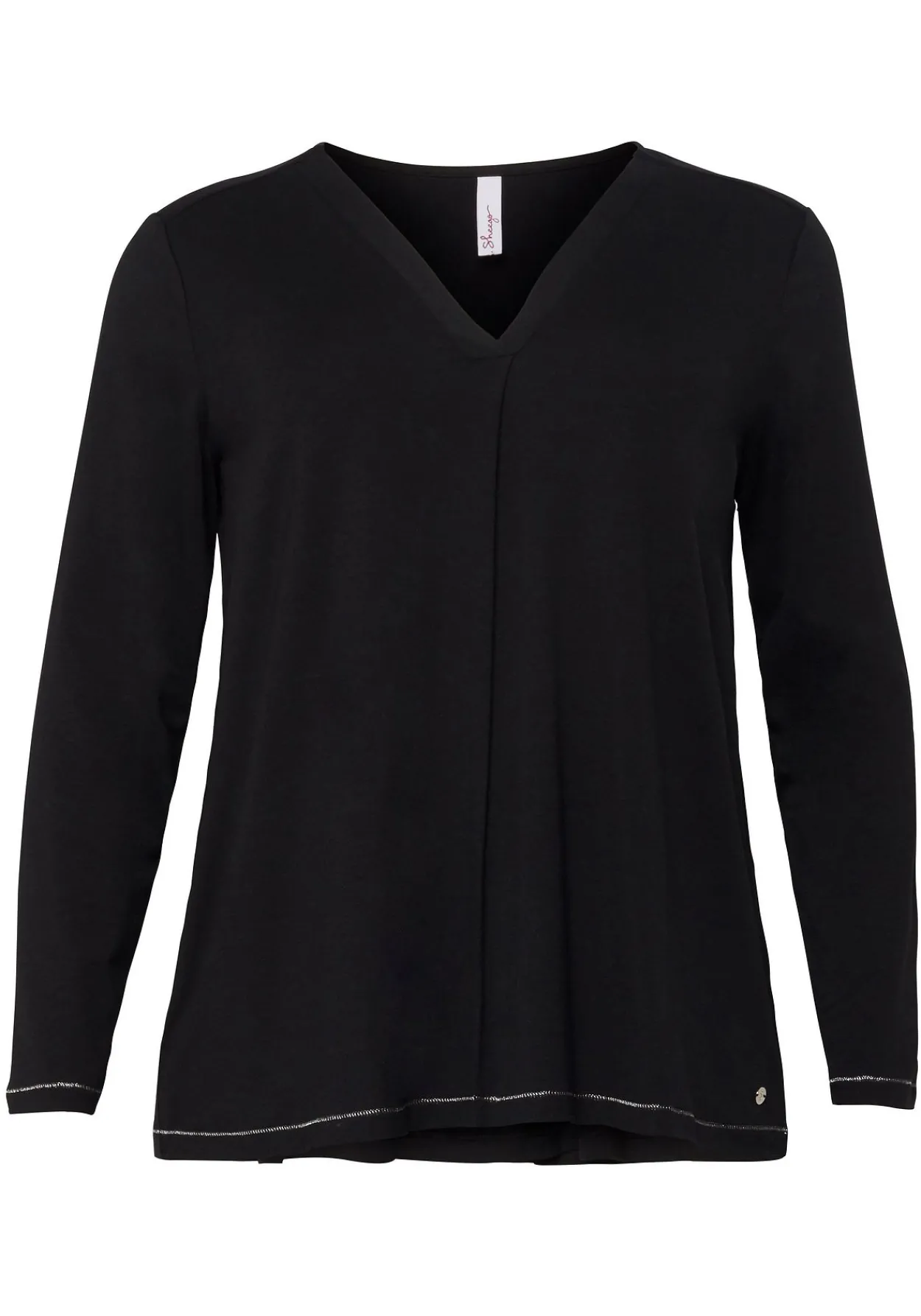 Langarmshirt in A-Linie, mit Falte vorn und Effektgarn<sheego Outlet