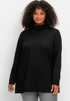 Langarmshirt in leichter A-Linie, mit Rollkragen<sheego Fashion