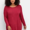 Langarmshirt in leichter A-Linie, mit Rundhalsausschnitt<sheego Hot
