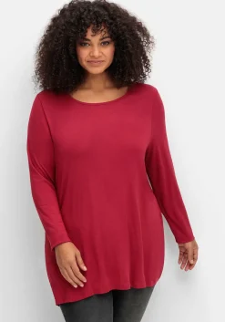 Langarmshirt in leichter A-Linie, mit Rundhalsausschnitt<sheego Hot