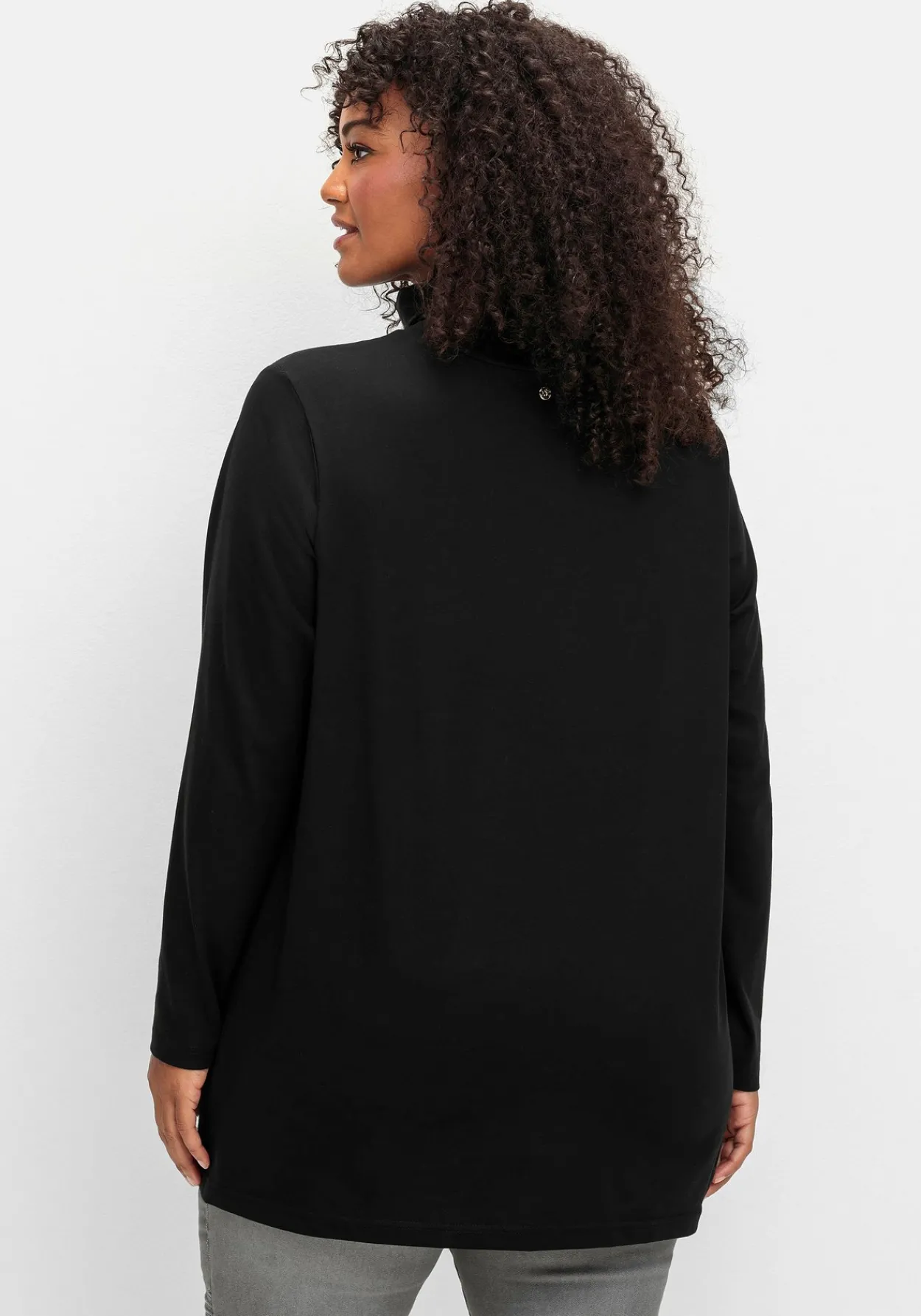 Langarmshirt in leichter A-Linie, mit Rollkragen<sheego Fashion