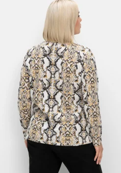 Langarmshirt mit Animalprint und Rundhalsausschnitt<sheego Outlet