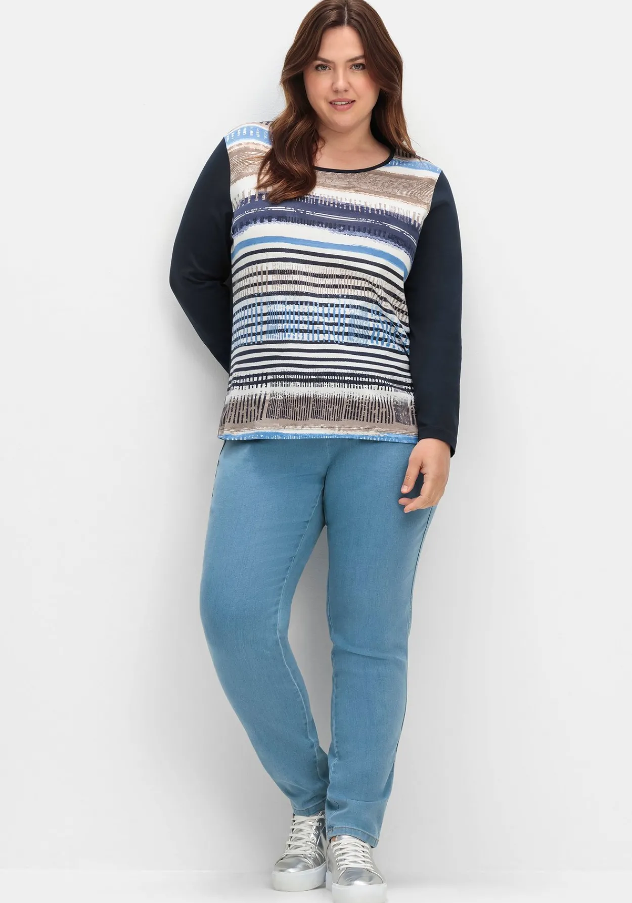 Langarmshirt mit bedrucktem Vorderteil<sheego Best