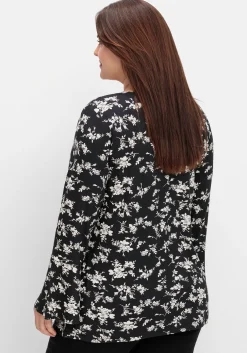 Langarmshirt mit Biesen und Volantärmeln<sheego by Joe Browns Clearance