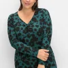 Langarmshirt mit Blumendruck und V-Ausschnitt<sheego New