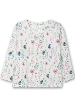 Langarmshirt mit Blumenmuster und Knopfleiste<sheego Best