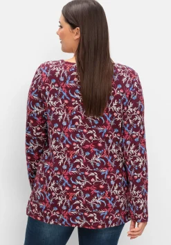 Langarmshirt mit floralem Alloverdruck<sheego Discount
