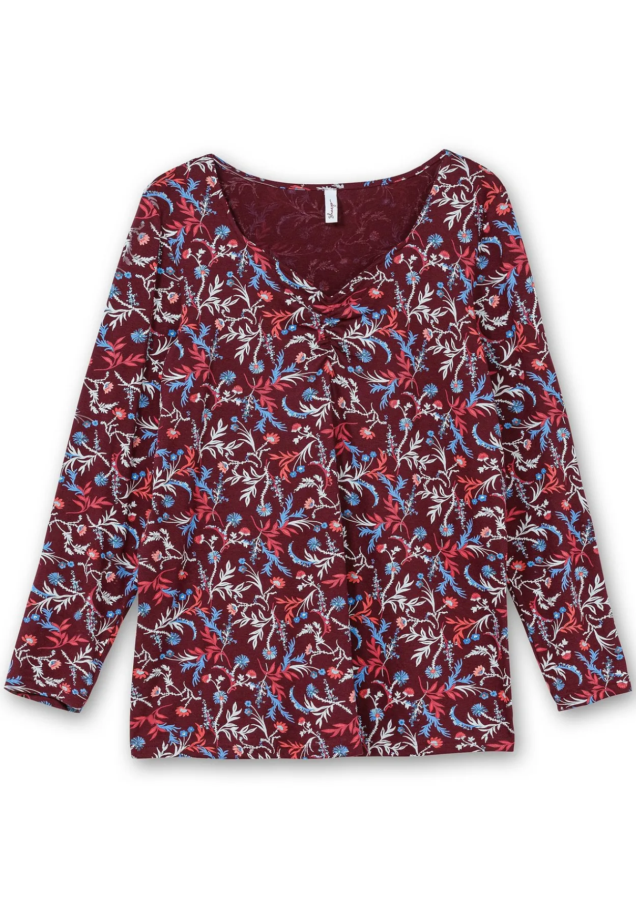 Langarmshirt mit floralem Alloverdruck<sheego Discount