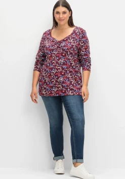 Langarmshirt mit floralem Alloverdruck<sheego Discount
