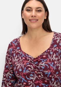Langarmshirt mit floralem Alloverdruck<sheego Discount