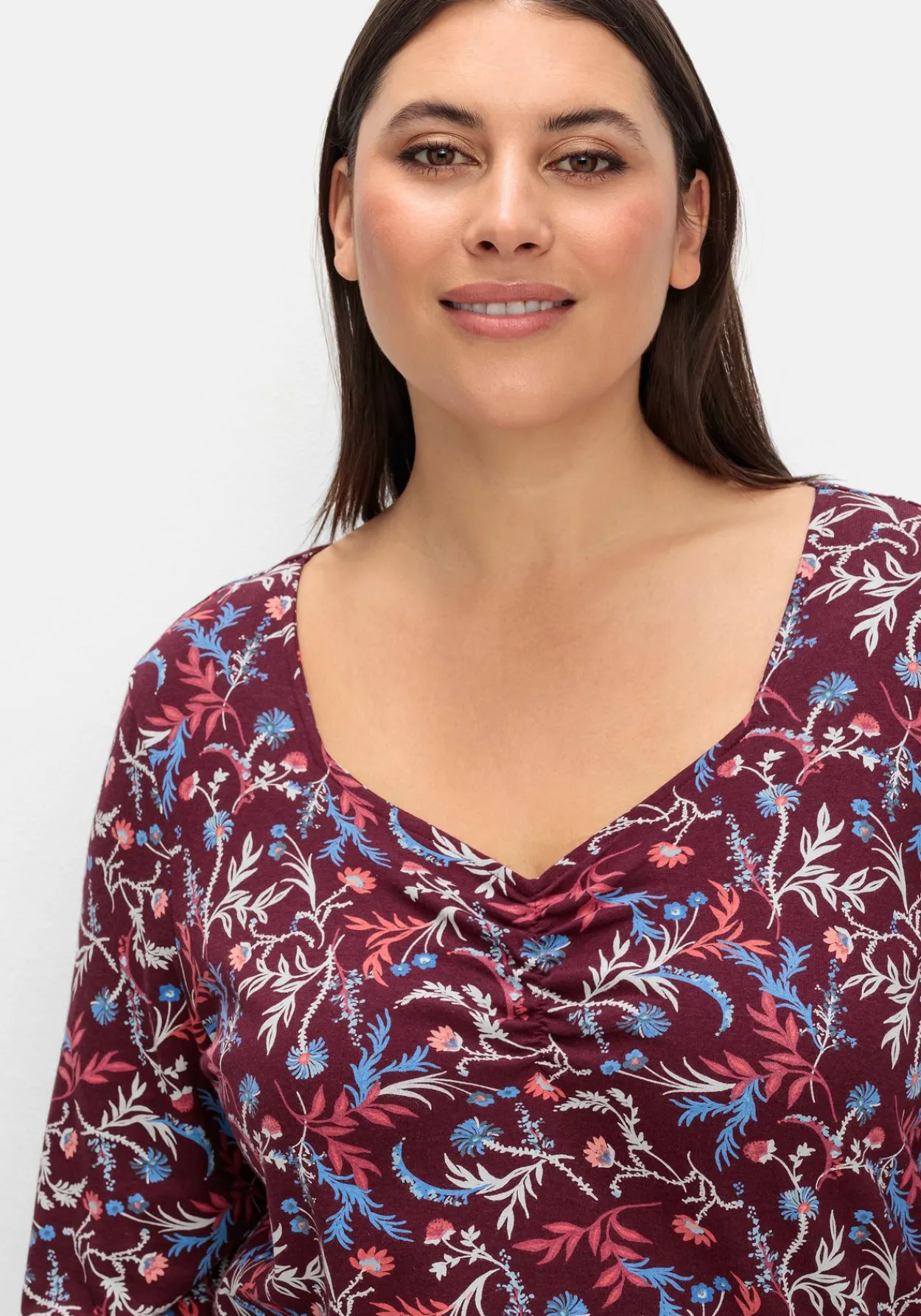 Langarmshirt mit floralem Alloverdruck<sheego Discount