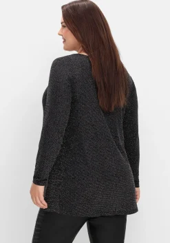Langarmshirt mit Glitzereffekt, in A-Linie<sheego Online