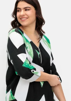 Langarmshirt mit Grafikprint und Reißverschluss<sheego New