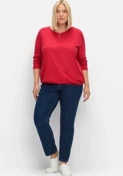 Langarmshirt mit Gummizug am Saum<sheego Best